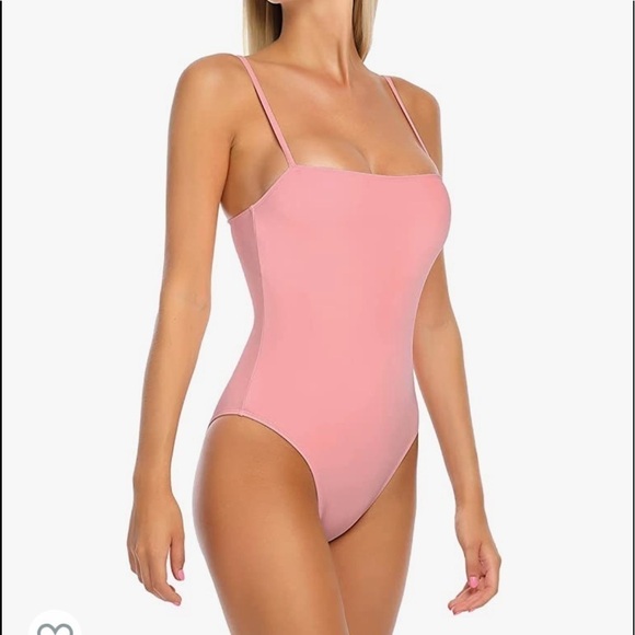RELLECIGA High Cut Bandeau One Piece Swimsuits with Adjustable Shoulder Straps L - Picture 3 of 5
